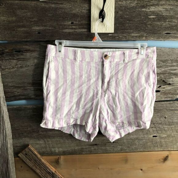 OLD Navy Size 10 White/Purple striped shorts - Picture 1 of 5